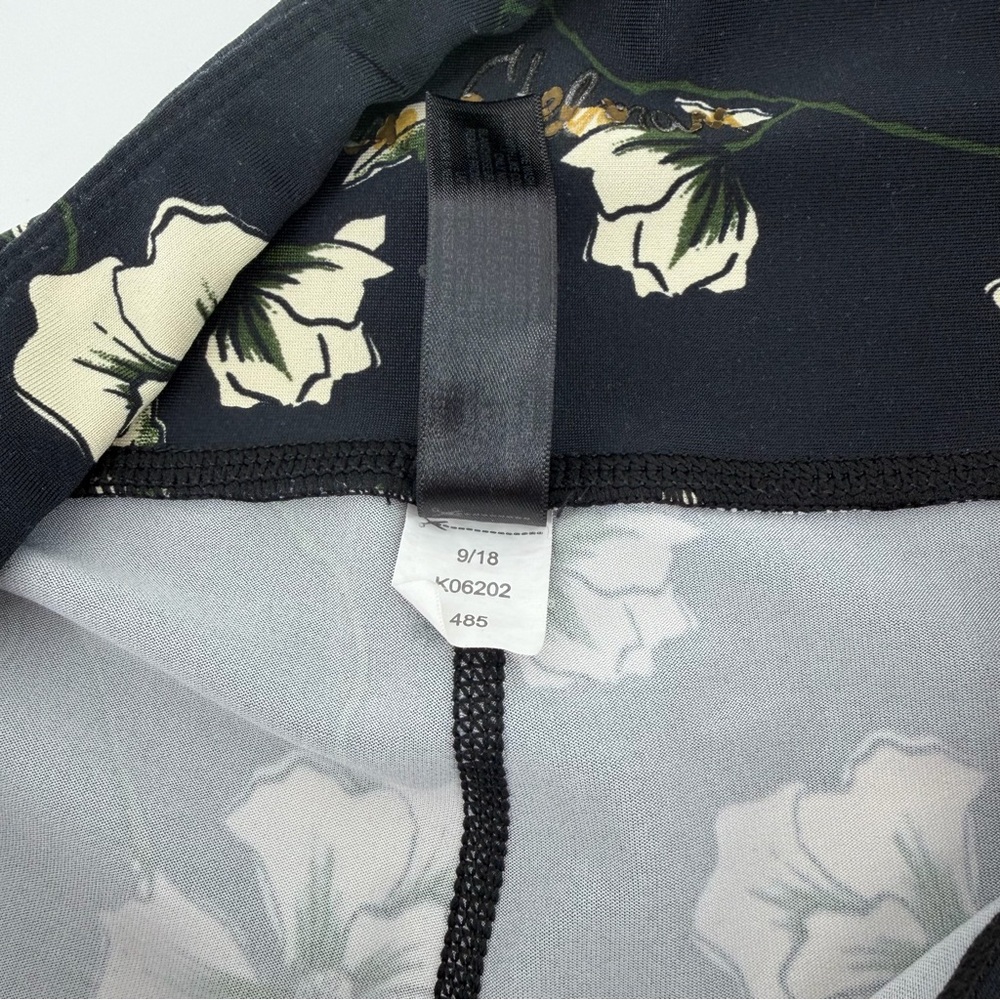 Sam Edelman High Rise Floral Leggings Size M Bold Garden Black Off-White Yoga - Picture 7 of 9
